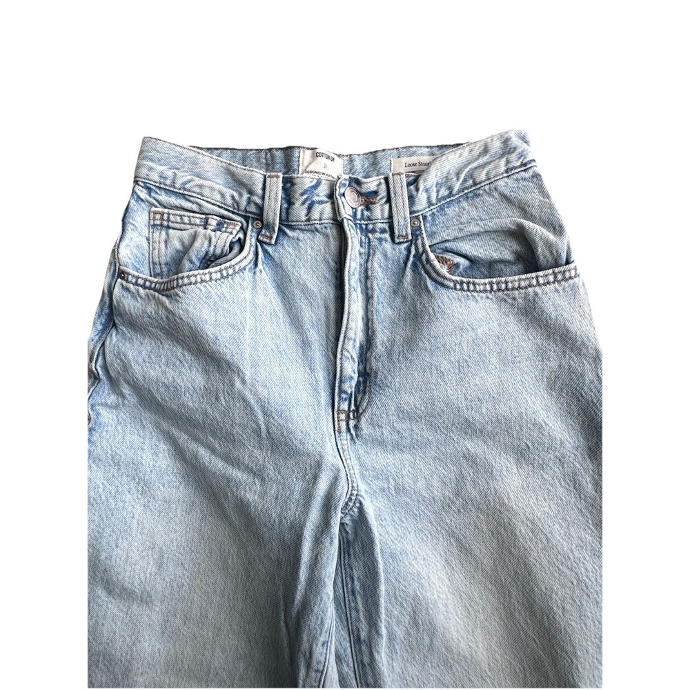 Cotton On Womens Light Wash Denim Loose Straight High Rise Size 26 - Picture 2 of 9